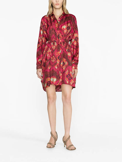 Jude Printed Silk Shirtdress