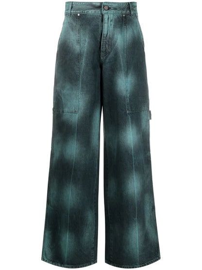 Tie-Dye Wide-Leg Jeans