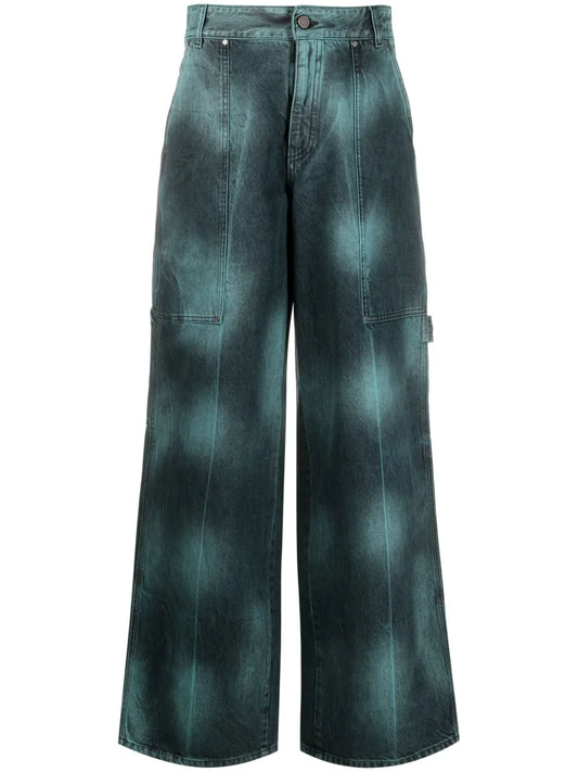 Tie-Dye Wide-Leg Jeans