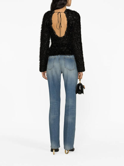 Faux-Fur Open-Back Jumper