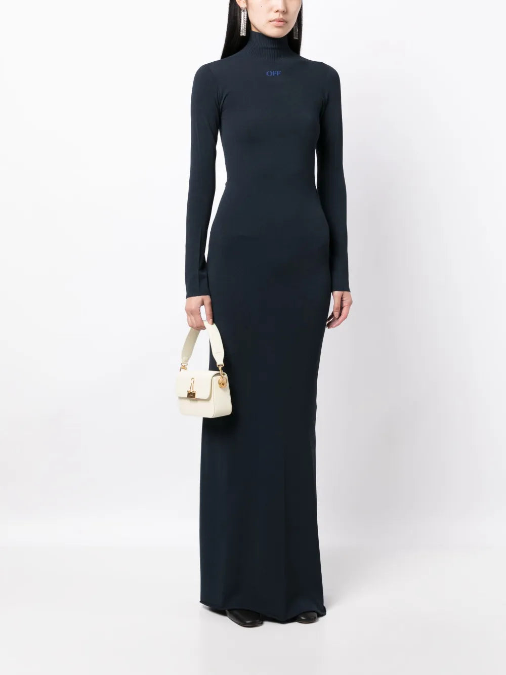 Long-Sleeve Funnel-Neck Dress