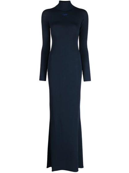 Long-Sleeve Funnel-Neck Dress