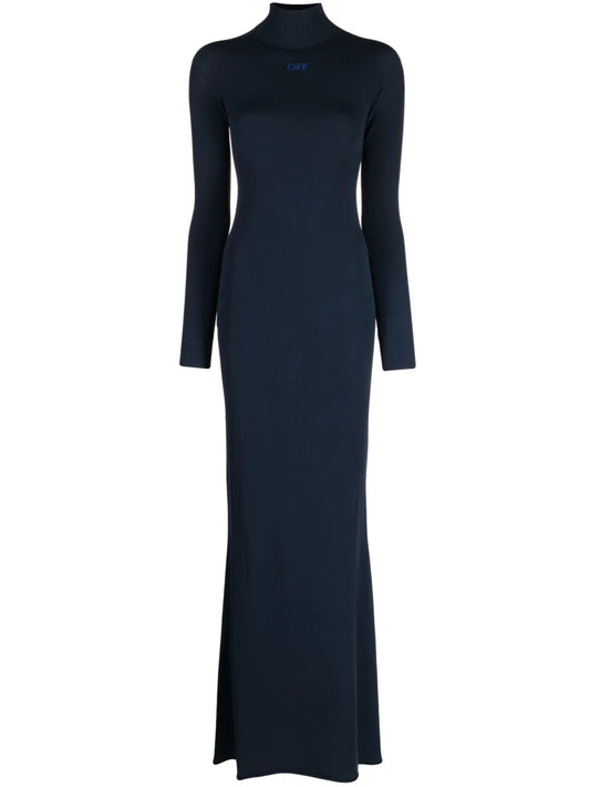 Long-Sleeve Funnel-Neck Dress