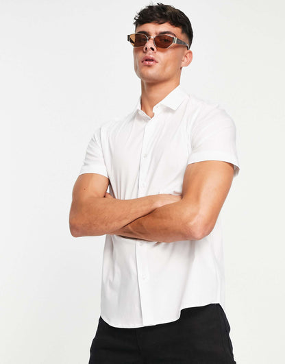 Short Sleeve Smart Shirt With Stretch