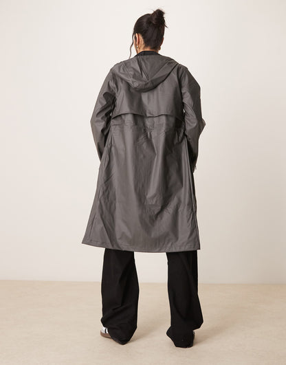 Femme Longline Raincoat With Toggle Waist
