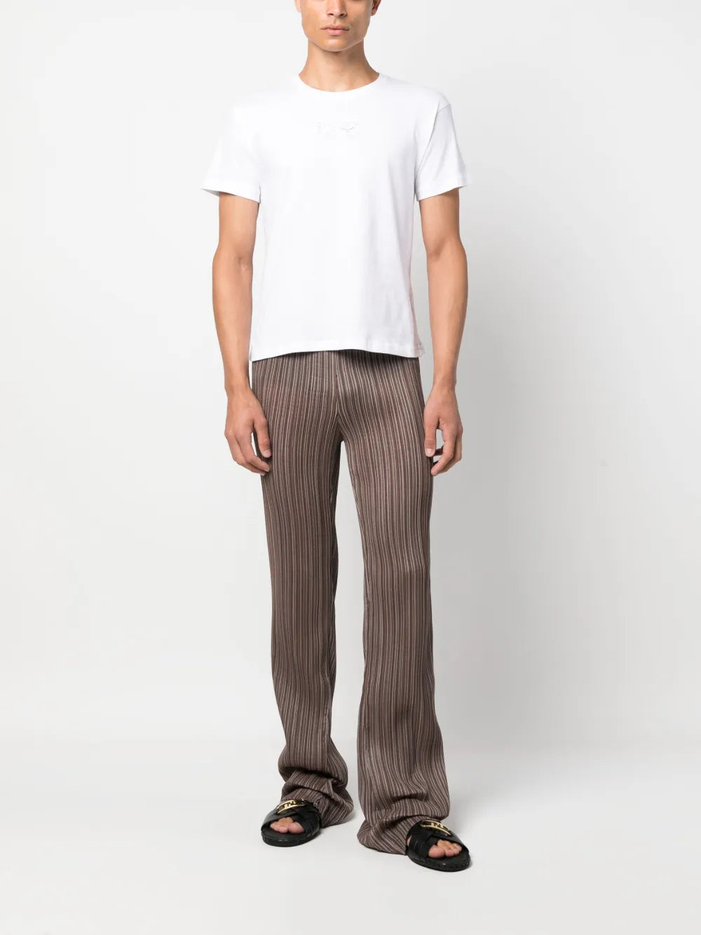 Pleated Straight-Leg Trousers