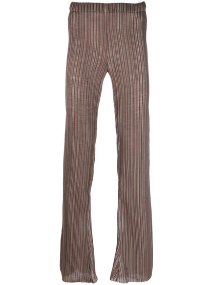 Pleated Straight-Leg Trousers