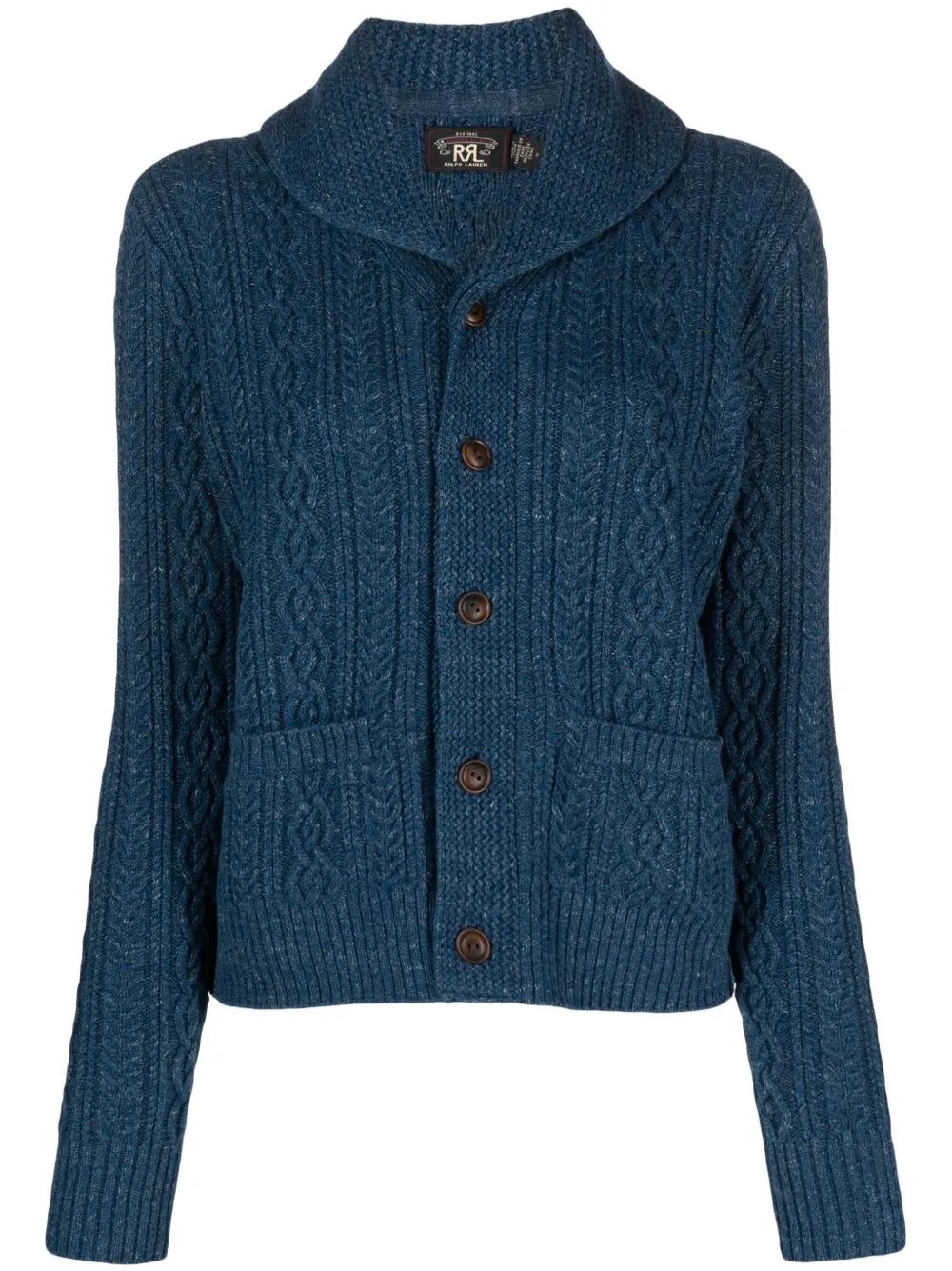 Shawl-Collar Cable-Knit Cardigan