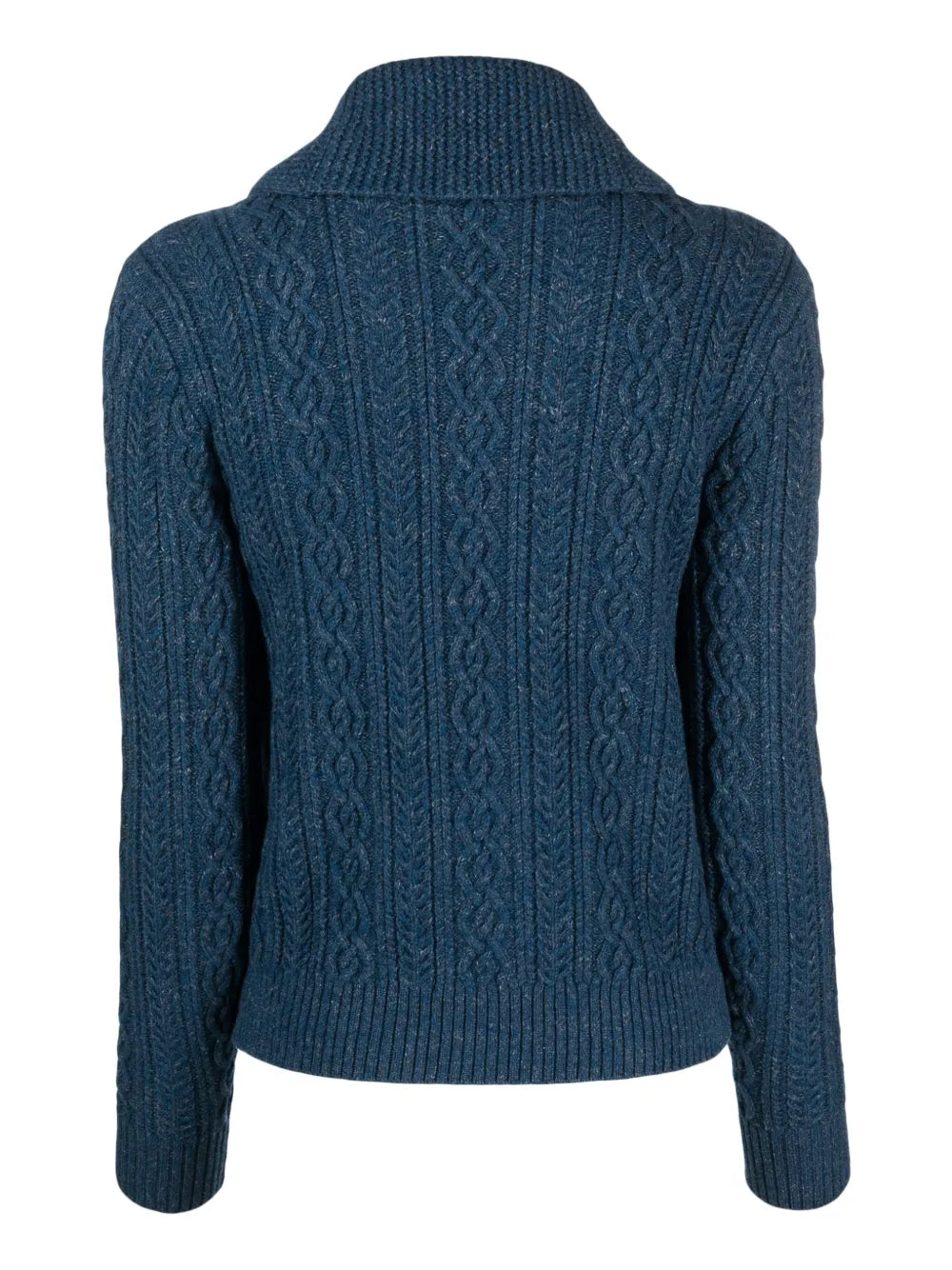 Shawl-Collar Cable-Knit Cardigan