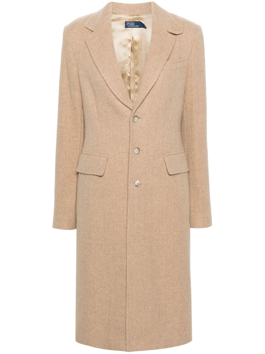Single-Breasted Herringbone Coat