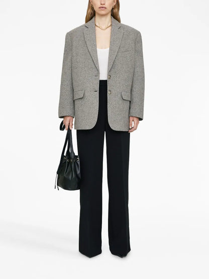 Quinn Herringbone Single-Breasted Blazer