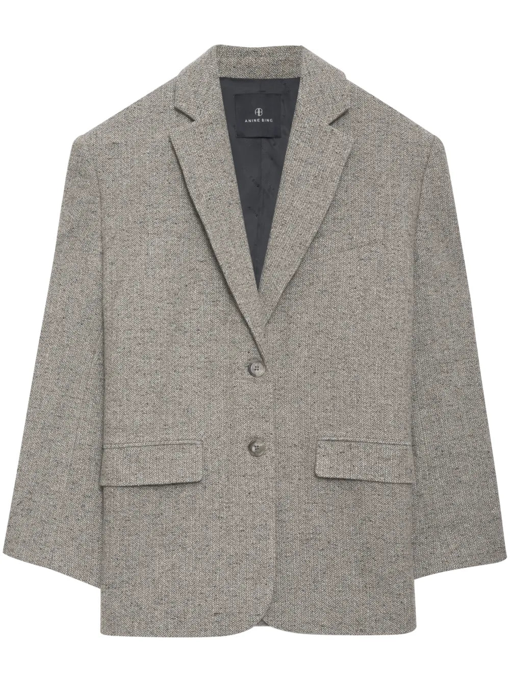 Quinn Herringbone Single-Breasted Blazer