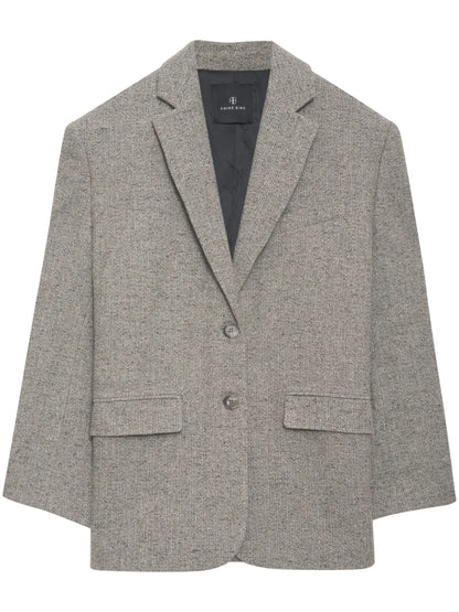 Quinn Herringbone Single-Breasted Blazer