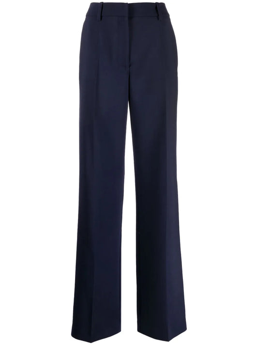 Wide-Leg Virgin-Wool-Blend Trousers