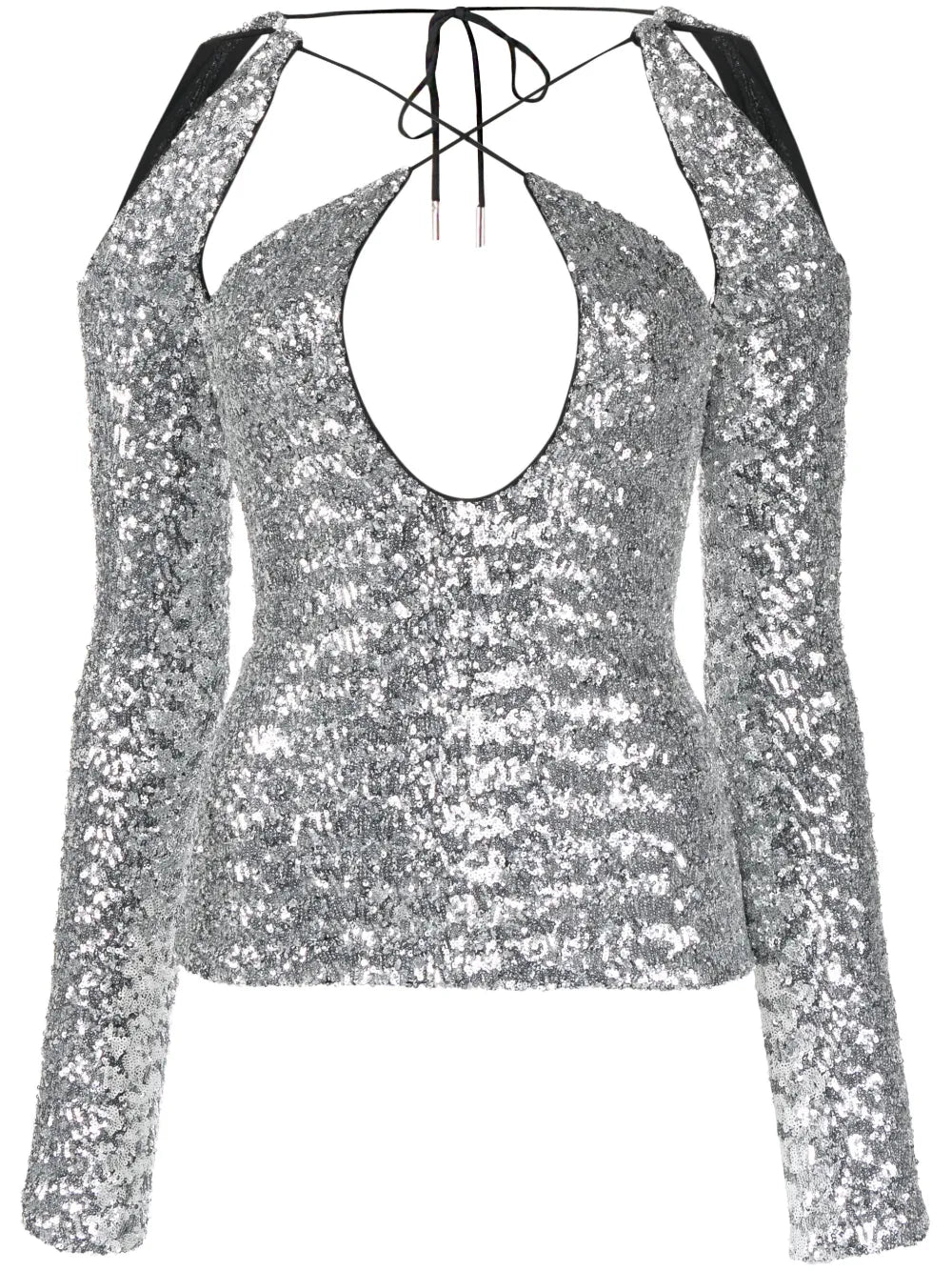 Zane Sequinned Cut-Out Top