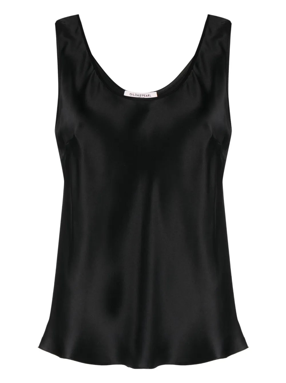 Wide-Strap Silk Tank Top