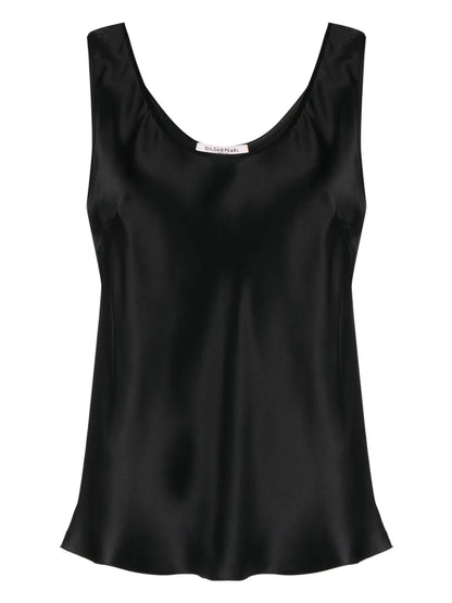 Wide-Strap Silk Tank Top