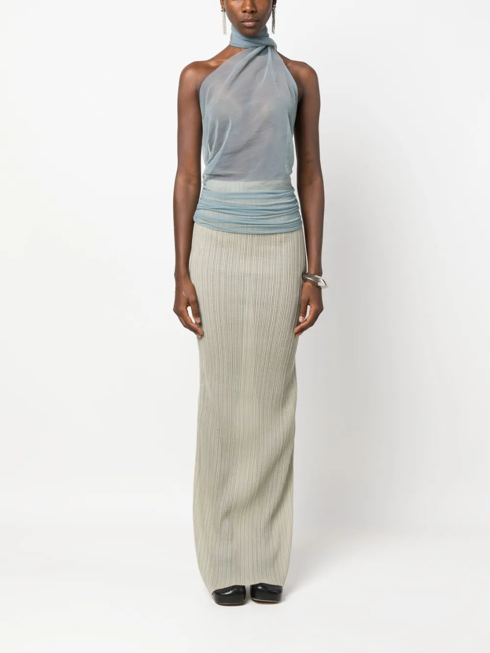 Pleated Maxi Skirt