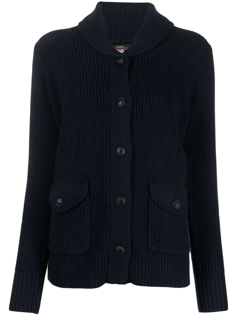 Button-Up Ribbed-Knit Cardigan