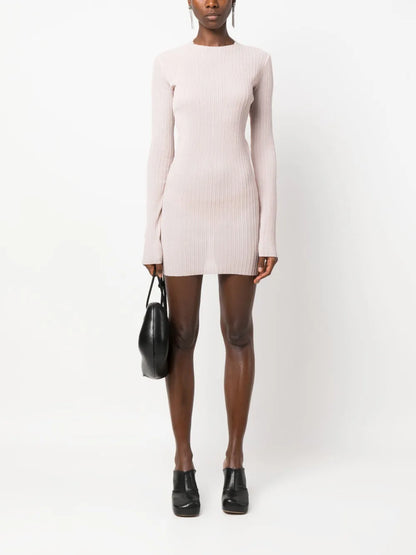 Pleated Long-Sleeved Minidress