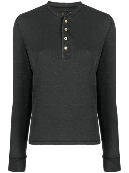 Long-Sleeved Fine-Ribbed T-Shirt