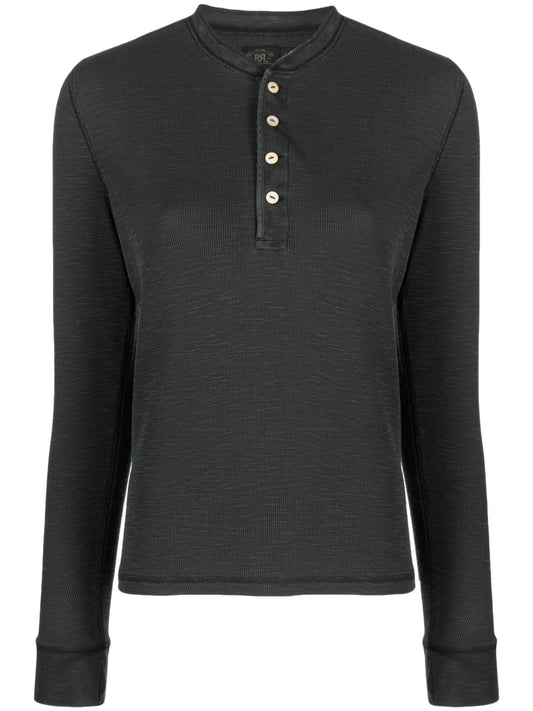 Long-Sleeved Fine-Ribbed T-Shirt