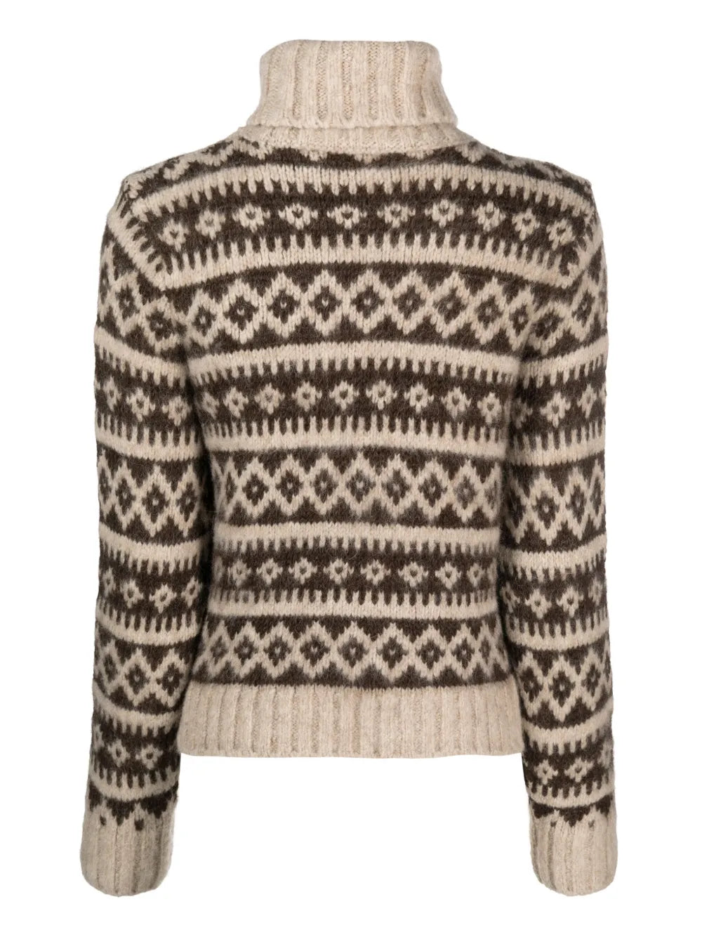 Roll-Neck Intarsia-Knit Jumper