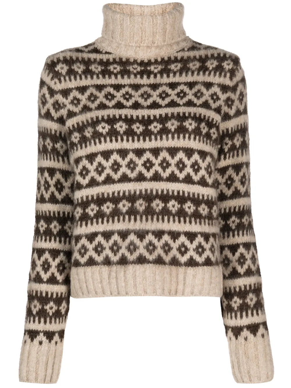 Roll-Neck Intarsia-Knit Jumper