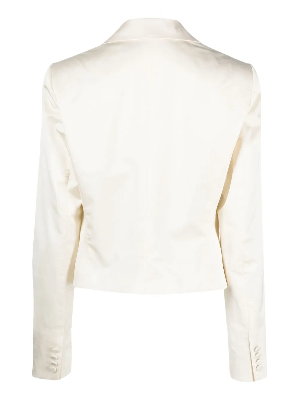 Satin-Weave Cropped Blazer