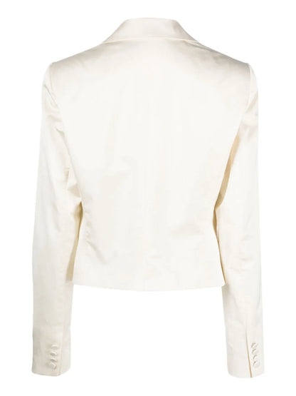 Satin-Weave Cropped Blazer