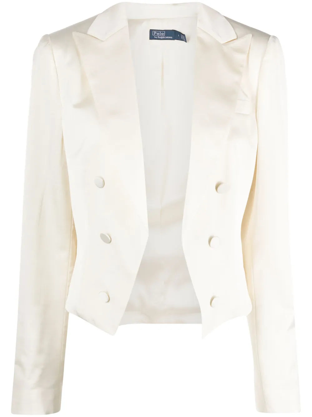 Satin-Weave Cropped Blazer