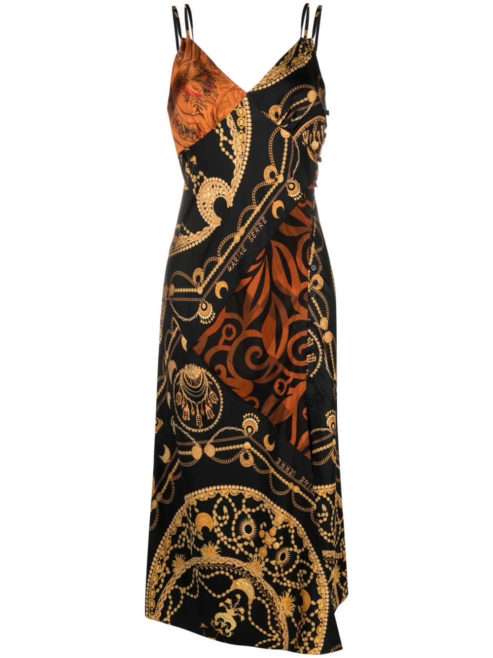 Ornament Jewelry-Print Regenerated-Silk Dress