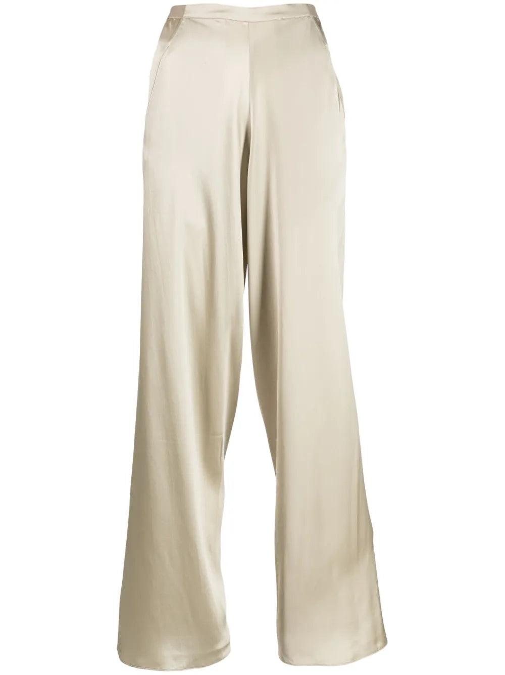 Wide-Leg Silk Trousers