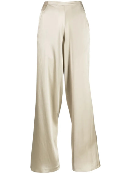 Wide-Leg Silk Trousers