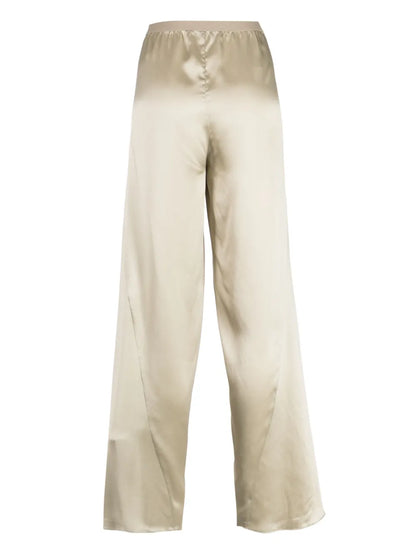 Wide-Leg Silk Trousers