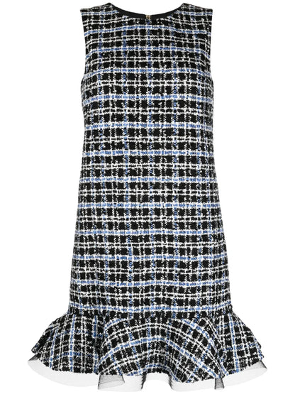 Ruffle Tweed Shift Minidress