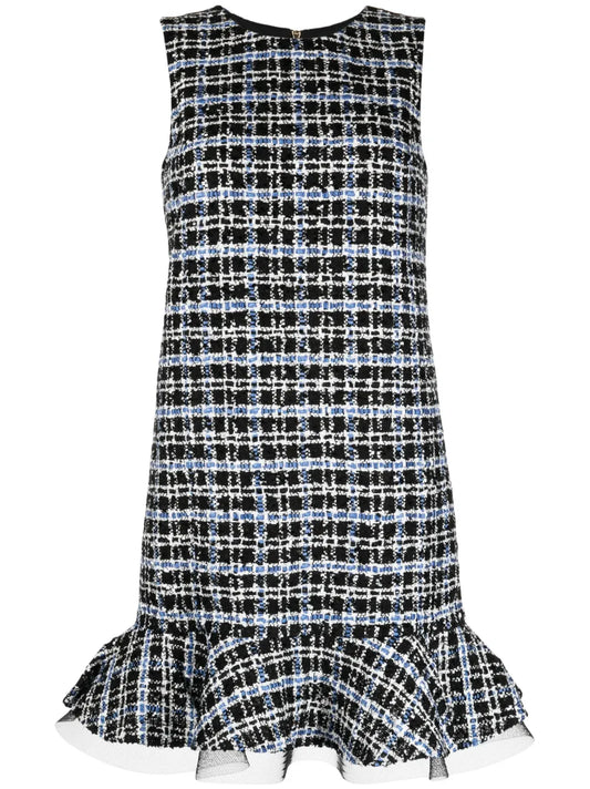 Ruffle Tweed Shift Minidress