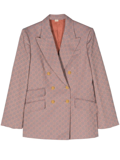 Gg Jacquard Double-Breasted Blazer