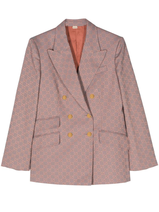Gg Jacquard Double-Breasted Blazer