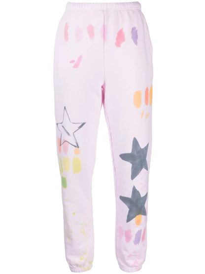 Star-Print Cotton Track Pants