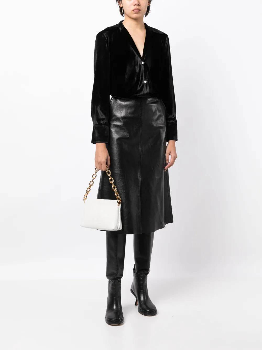 Long-Sleeve Velvet Shirt