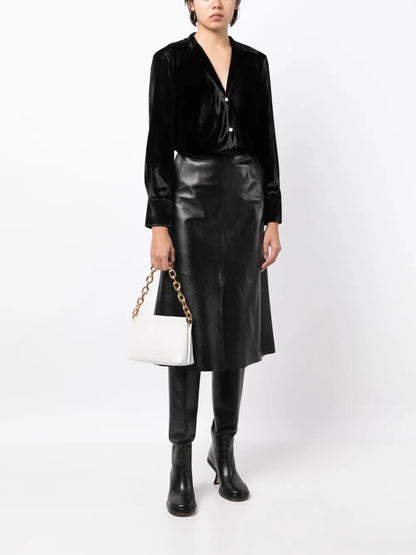 Long-Sleeve Velvet Shirt