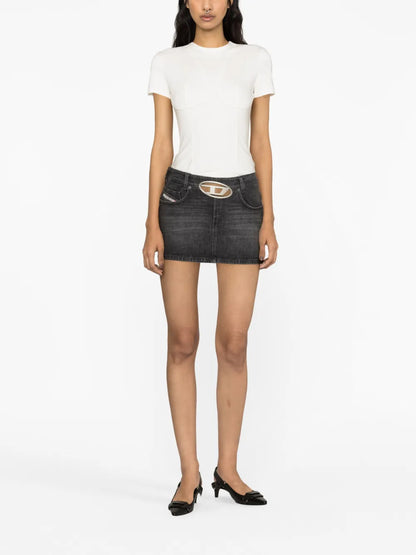 De-Ron S2 Low-Rise Denim Miniskirt