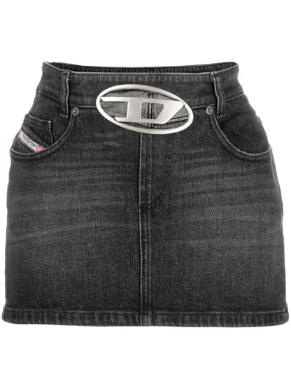 De-Ron S2 Low-Rise Denim Miniskirt
