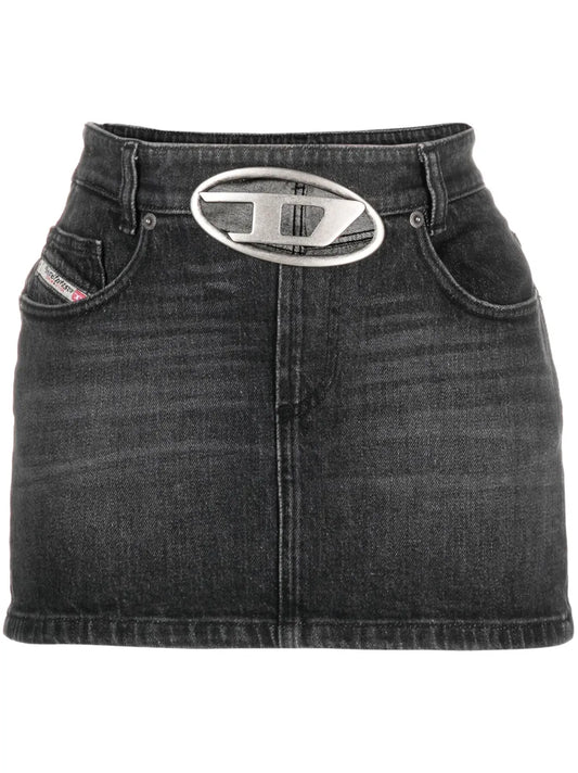 De-Ron S2 Low-Rise Denim Miniskirt
