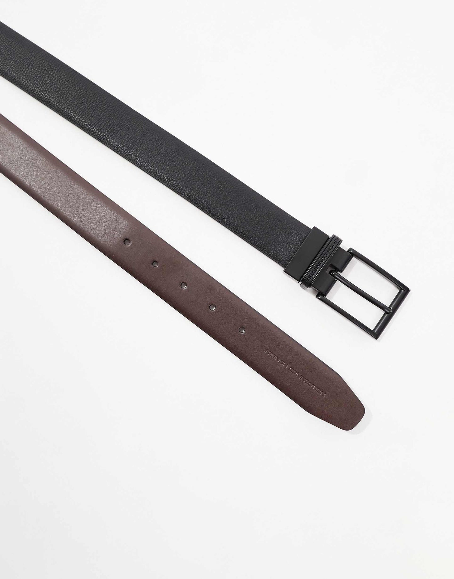 Reversible Square Buckle Leather Belt