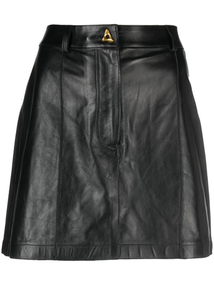 Rudens Leather Miniskirt