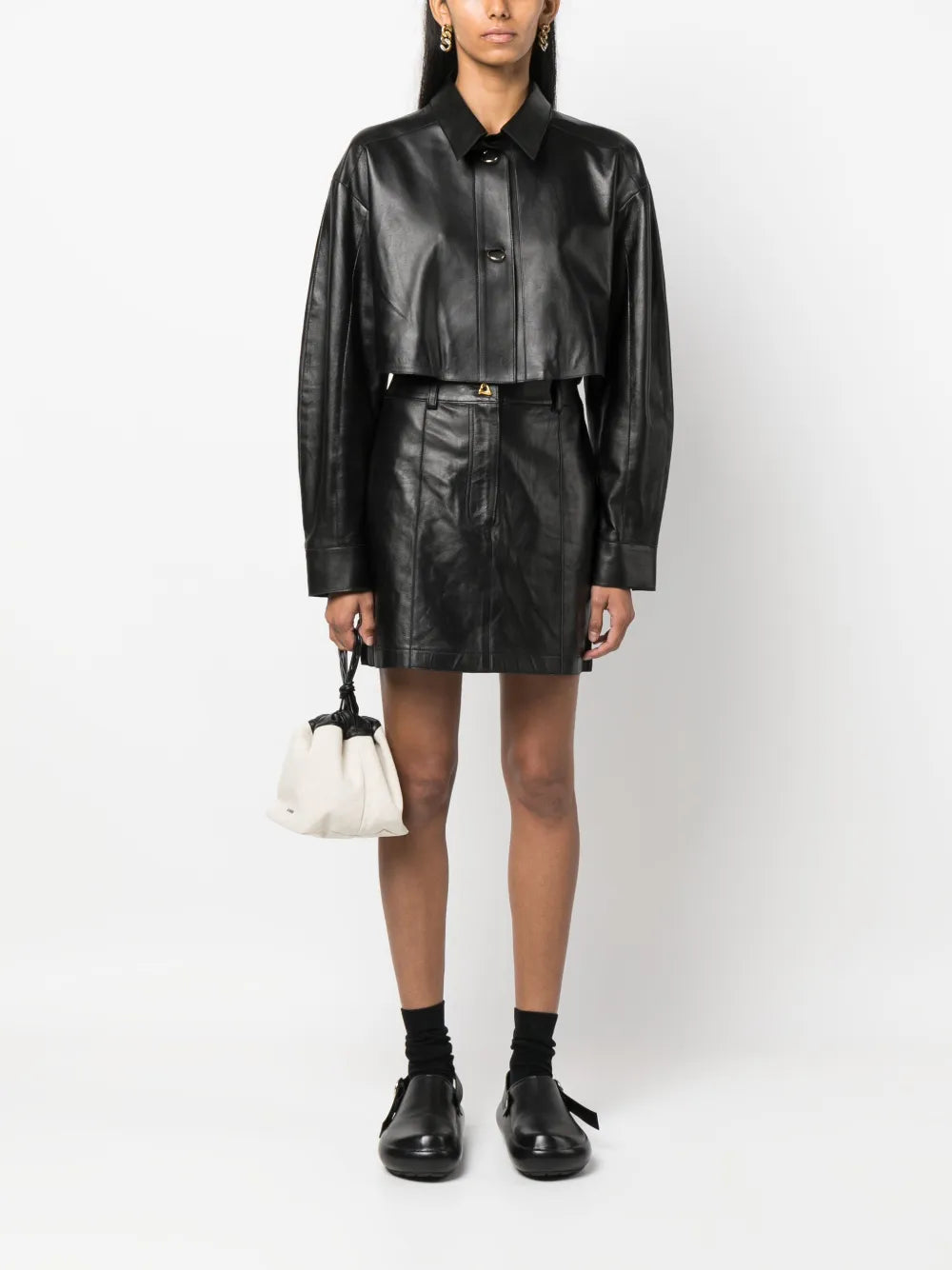 Rudens Leather Miniskirt