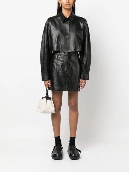 Rudens Leather Miniskirt