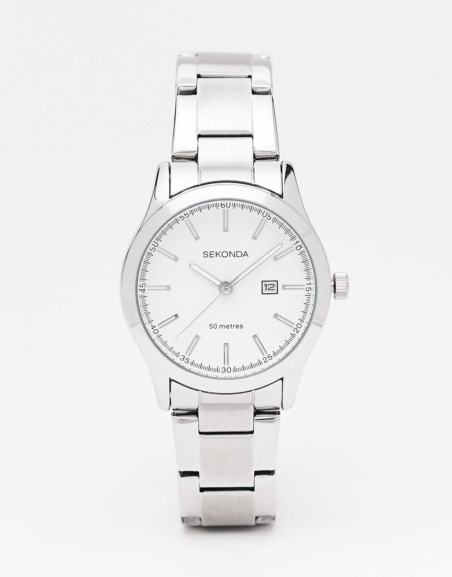 Mens Bracelet Watch With White Dial